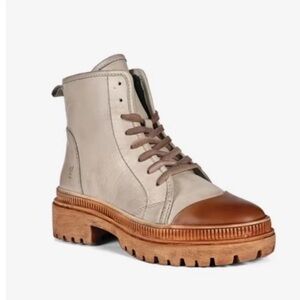 Roan Kinship Leather Lace Up Boots Almond Bone HD FR85952 Women's US 7.5